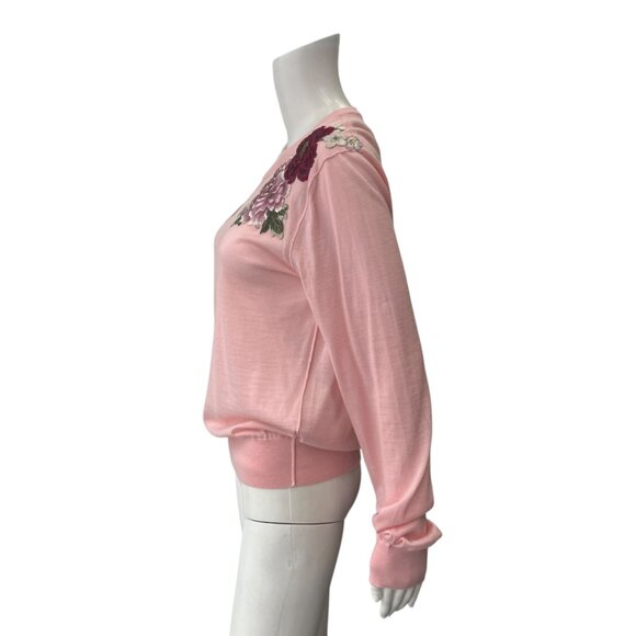 $1325 Dolce & Gabbana Pink Pullover Cashmere Embroidered Sweater size 12/50 - Picture 6 of 11